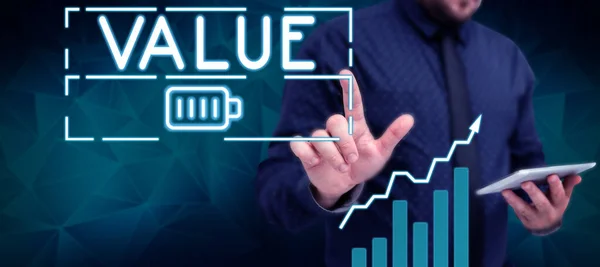 Zeichen Die Werte Geschäftsidee Prinzipien Oder Standards Verhalten Beurteilung Wichtig — Stockfoto