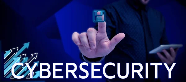 Fogalmi Megjelenítés Kiberbiztonság Üzleti Megközelítés Elektronikus Adatok Jogellenes Felhasználása Elleni — Stock Fotó