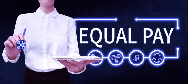 Konceptuální Titulek Equal Pay Konceptuální Foto Práva Aby Jednotlivci Stejném — Stock fotografie