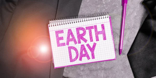 Conceptual Display Earth Day Word Written Worldwide Celebration Ecology Environment — Stock Photo, Image