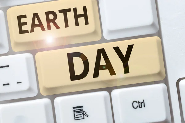 Text Sign Showing Earth Day Conceptual Photo Worldwide Celebration Ecology — Stock Photo, Image