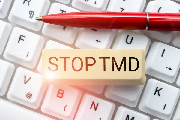 Conceptual caption Stop Tmd, Business approach Prevent the disorder or problem affecting the chewing muscles