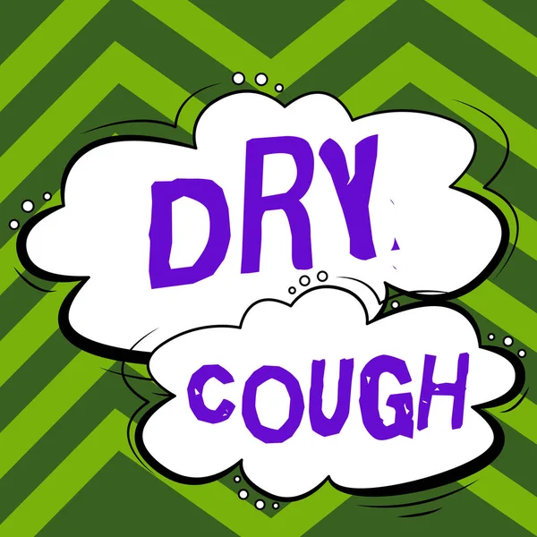 Conceptual caption Dry Cough, Business showcase cough that are not accompanied by phlegm production or mucus