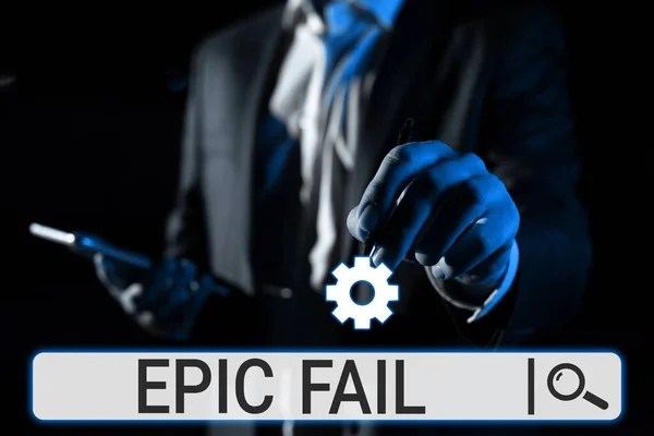 Writing Displaying Text Epic Fail Word Written Spectacularly Embarrassing Mistake — Stock Photo, Image