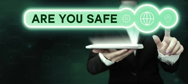 Szöveges Jel Mutatja Hogy Biztonságos Üzleti Ötlet Mentes Veszélytől Nem — Stock Fotó