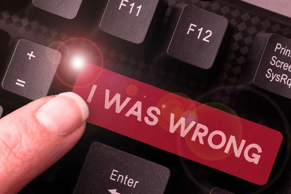 Conceptual Display Wrong Business Concept Acceptance Mistake Error Giving Apology — Fotografia de Stock