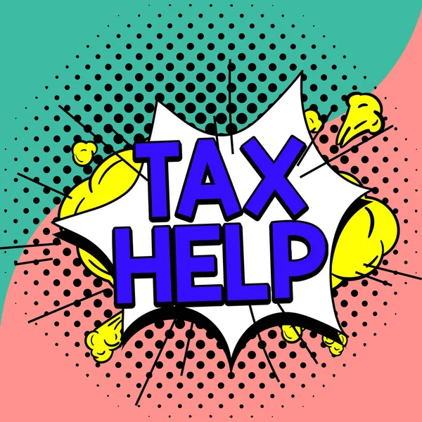 州の歳入への強制拠出からのインスピレーション税のヘルプ ビジネスアプローチ援助を示すテキスト — ストック写真