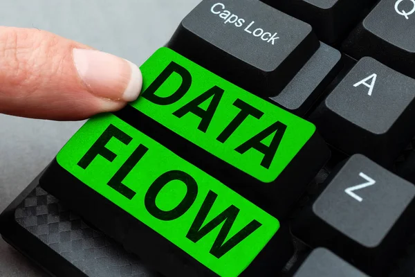 데이터 플로우 텍스트 비즈니스 소프트웨어로 구성된 시스템을 데이터의 — 스톡 사진