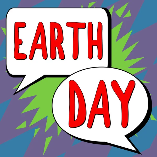 Написання Вручну День Землі Виставка Бізнесу Всесвітнє Святкування Екологічного Середовища — стокове фото