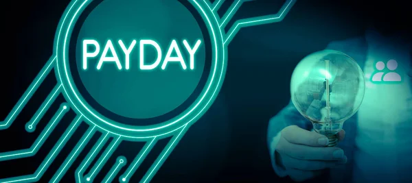 Рукописний Знак Payday Огляд Бізнесу День Який Комусь Платять Або — стокове фото