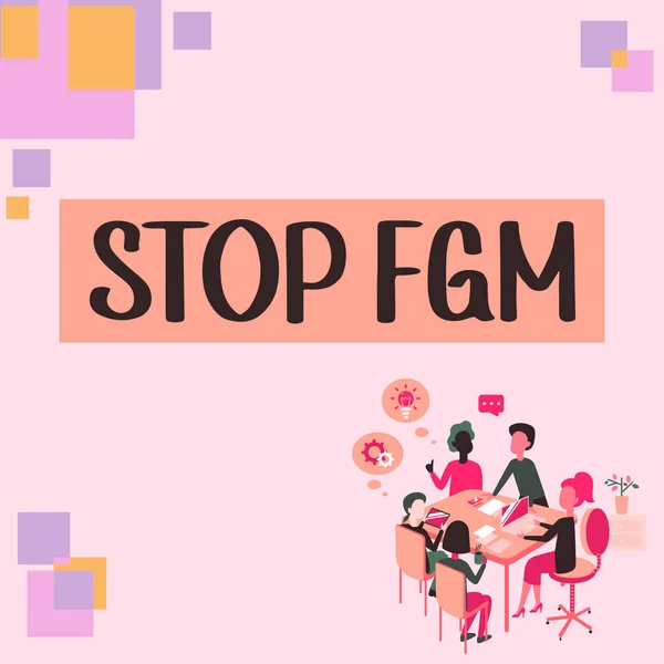 Szöveg Jel Mutatja Stop Fgm Internet Concept Vessünk Véget Női — Stock Fotó