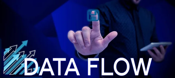 Testo Ispiratore Data Flow Business Overview Movimento Dei Dati Attraverso — Foto Stock