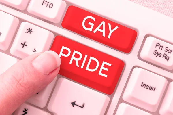 Texto Que Muestra Inspiración Orgullo Gay Idea Negocios Dignidad Idividual —  Fotos de Stock