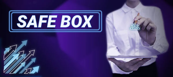 Szöveg Megjelenítése Safe Box Internet Concept Egy Kis Struktúra Ahol — Stock Fotó