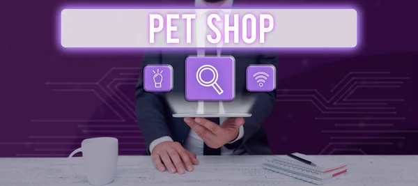Schrijven Weergeven Van Tekst Pet Shop Business Showcase Retail Business — Stockfoto