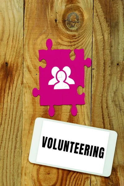 Handwriting Text Volunteering Internet Concept Provide Services Financial Gain Willingly — Stock Photo, Image