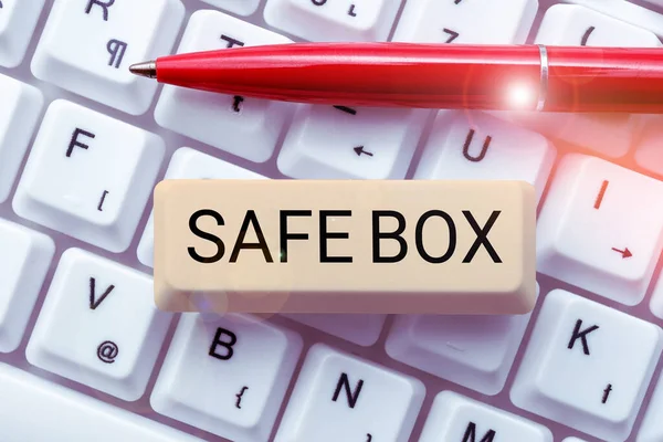 Σημάδι Κειμένου Που Δείχνει Safe Box Internet Concept Μια Μικρή — Φωτογραφία Αρχείου