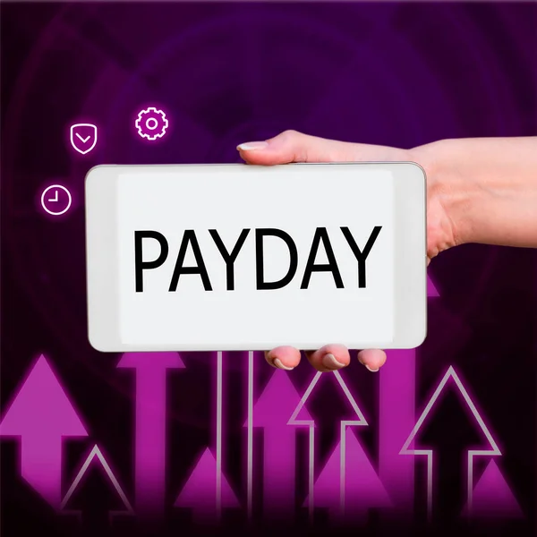 Legenda Conceitual Payday Business Mostra Dia Que Alguém Pago Espera — Fotografia de Stock