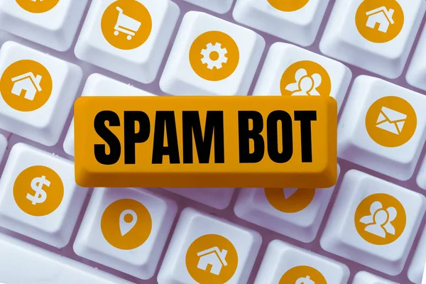 Handschrift Zeichen Spam Bot Word Für Autonomes Programm Internet Das — Stockfoto