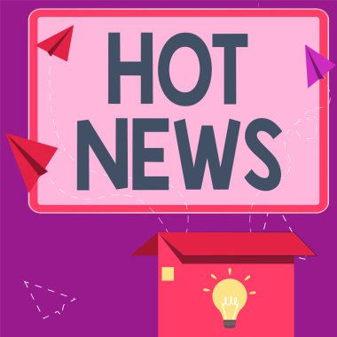 Conceptual caption Hot News, Business concept subject that experiences surge in popularity on social media