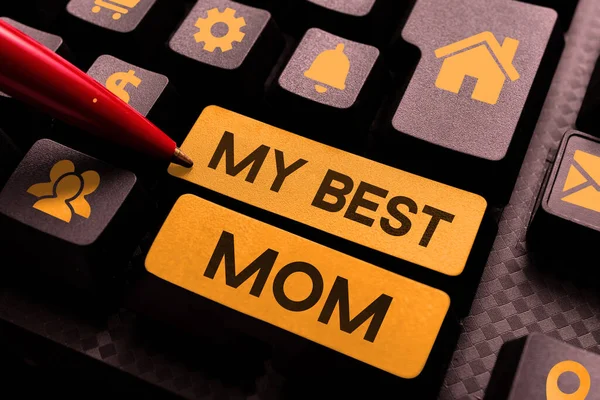 Κείμενο Λεζάντα Παρουσίαση Best Mom Μου Business Έννοια Εκτίμηση Για — Φωτογραφία Αρχείου