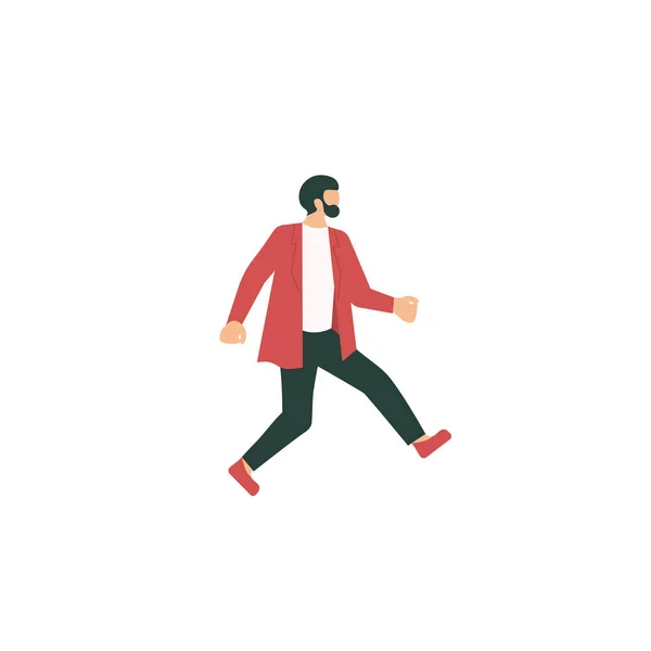 Hombre Con Ropa Elegante Moviéndose Rápido Bailando Por Camino — Archivo Imágenes Vectoriales
