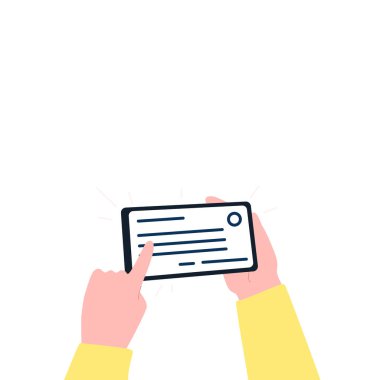 Cep telefonu ekranında önemli bir mesaj var. Parlak renk vektör resmi.