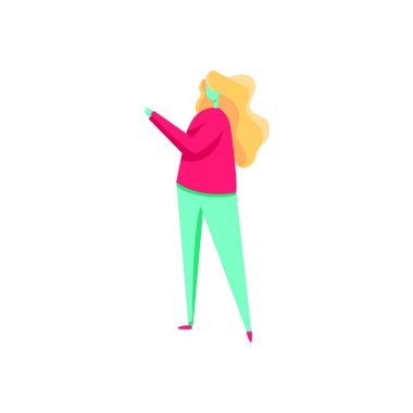 Tek Başına Ayakta Duran Bir Bayanın İllüstrasyonu Stratejik Planları Sunar