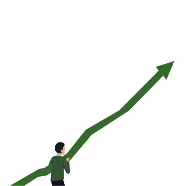 Büyüyen oklu parlak renkli Vektör çizimi. Diyagram.