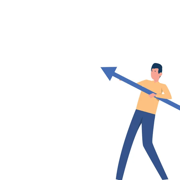 Man Holding Arrow Presenting Important Messages — Image vectorielle