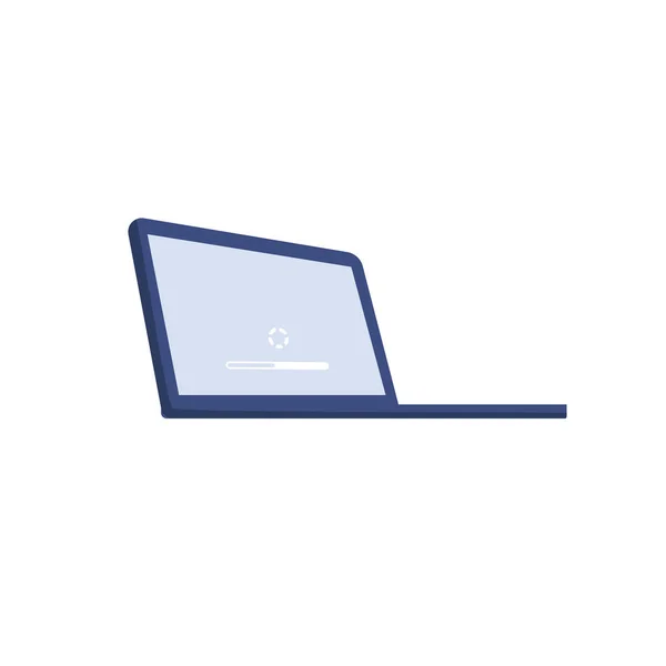 Laptop Dengan Teks Penting Layar Objek Tunggal Tanpa Latar Belakang - Stok Vektor