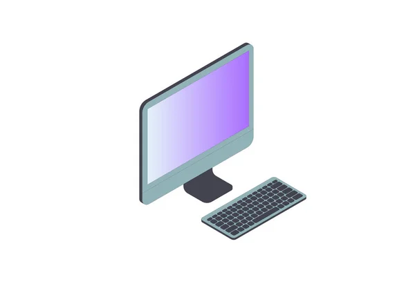 画面上の重要なテキストを持つノートパソコン 背景のない単一のオブジェクト — ストックベクタ