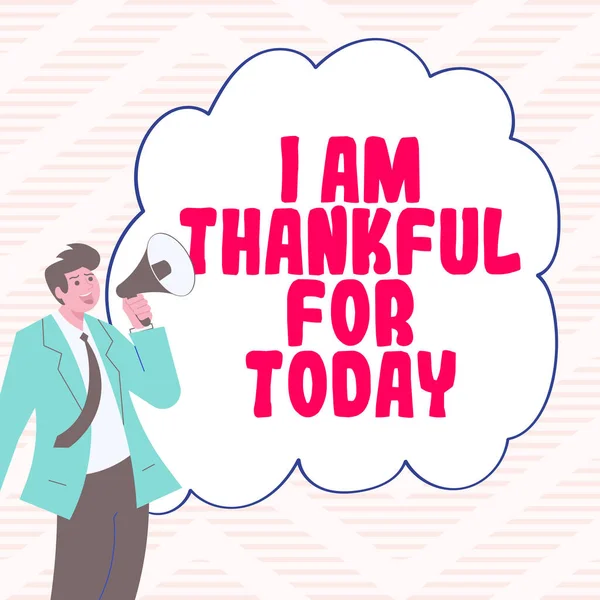Inspiration Showing Sign Thankful Today Business Idea Grateful Living One — Stock Photo, Image