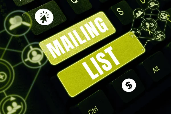 Inspiracja Wyświetlająca Listę Mailingową Przegląd Biznesowy Listy Osób Które Zapisują — Zdjęcie stockowe