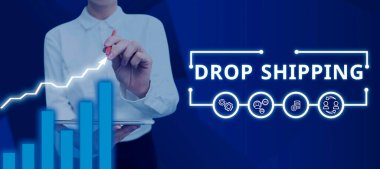 Inspiration showing sign Drop Shipping, Word Written on to send goods from a manufacturer directly to a customer instead of to the retailer