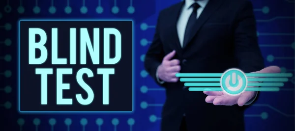 Tekenen Tonen Blind Test Business Showcase Sociale Betrokkenheid Met Een — Stockfoto