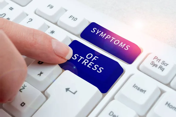 Tekenen Weergeven Symptomen Van Stress Business Concept Dat Dient Als — Stockfoto