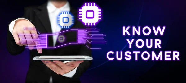Sign Displaying Know Your Customer Business Idea Marketing Creating Poll — Zdjęcie stockowe