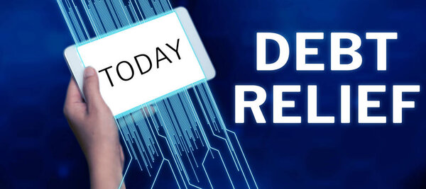 Облегчение долгов, концептуальная фотография частичная или полная ремиссия, особенно по странам