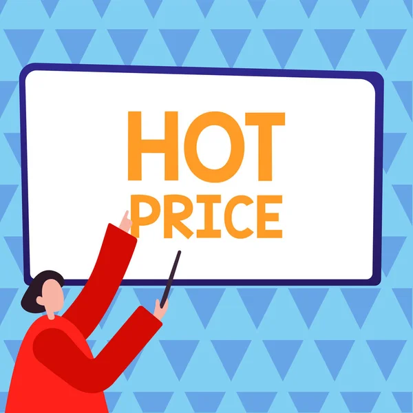 Hand Writing Sign Hot Price Concept Meaning Buyer Seller Can — 스톡 사진
