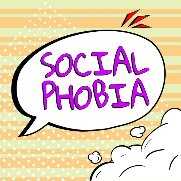 Znamení Zobrazování Sociální Phobia Obchodní Nápad Drtivý Strach Sociálních Situací — Stock fotografie