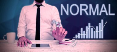 Her zaman kullanılabilir hale getirilen, Halkın ihtiyaçlarının Normal, iş dünyası gösteri sistemini gösteren metin işareti