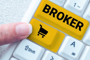 Metin Broker 'ın yazılması, Kavramsal fotoğraf ticari müzakerelerde güvenilir bir aracı veya aracı görevi görür