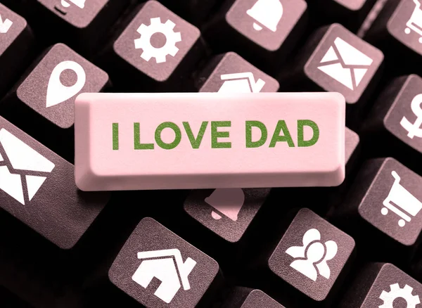 Exhibición Conceptual Amo Papá Palabra Escrito Buenos Sentimientos Sobre Padre — Foto de Stock