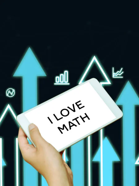 Teksten Weergeven Love Math Concept Betekent Veel Doen Berekeningen Wiskunde — Stockfoto