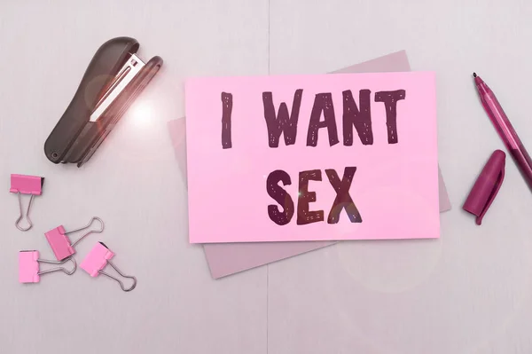 Text Ukazující Inspiraci Chci Sex Koncept Smysl Toužit Pohlavním Styku — Stock fotografie