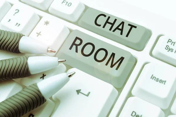 Conceptual Caption Chat Room Business Showcase Area Internet Computer Network — Fotografia de Stock