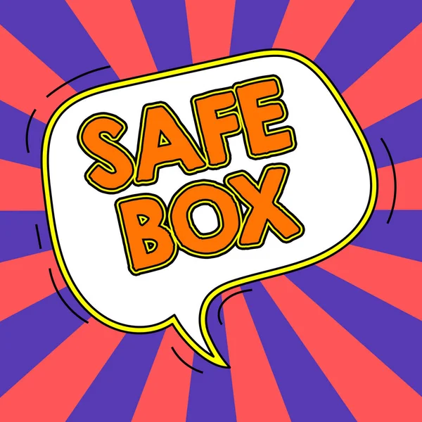 Znak Tekstowy Pokazujący Safe Box Internet Concept Mała Struktura Gdzie — Zdjęcie stockowe