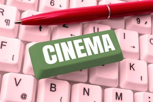 Inspiration Showing Sign Cinema Word Theater Movies Shown Public Entertainment — Stock Photo, Image