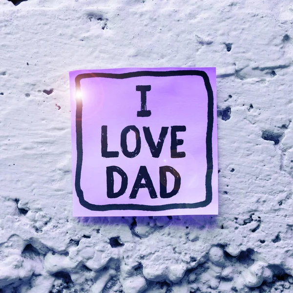 Kézírás Szöveg Love Dad Word Írt Érzések Apám Szeretet Szerető — Stock Fotó